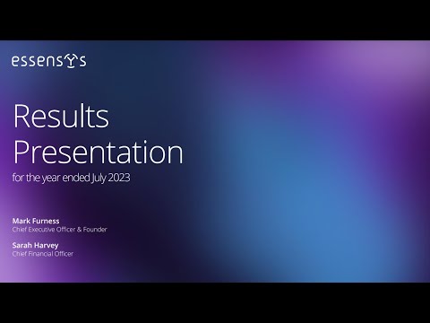 ESSENSYS PLC - Results for the year ended 31 July 2023