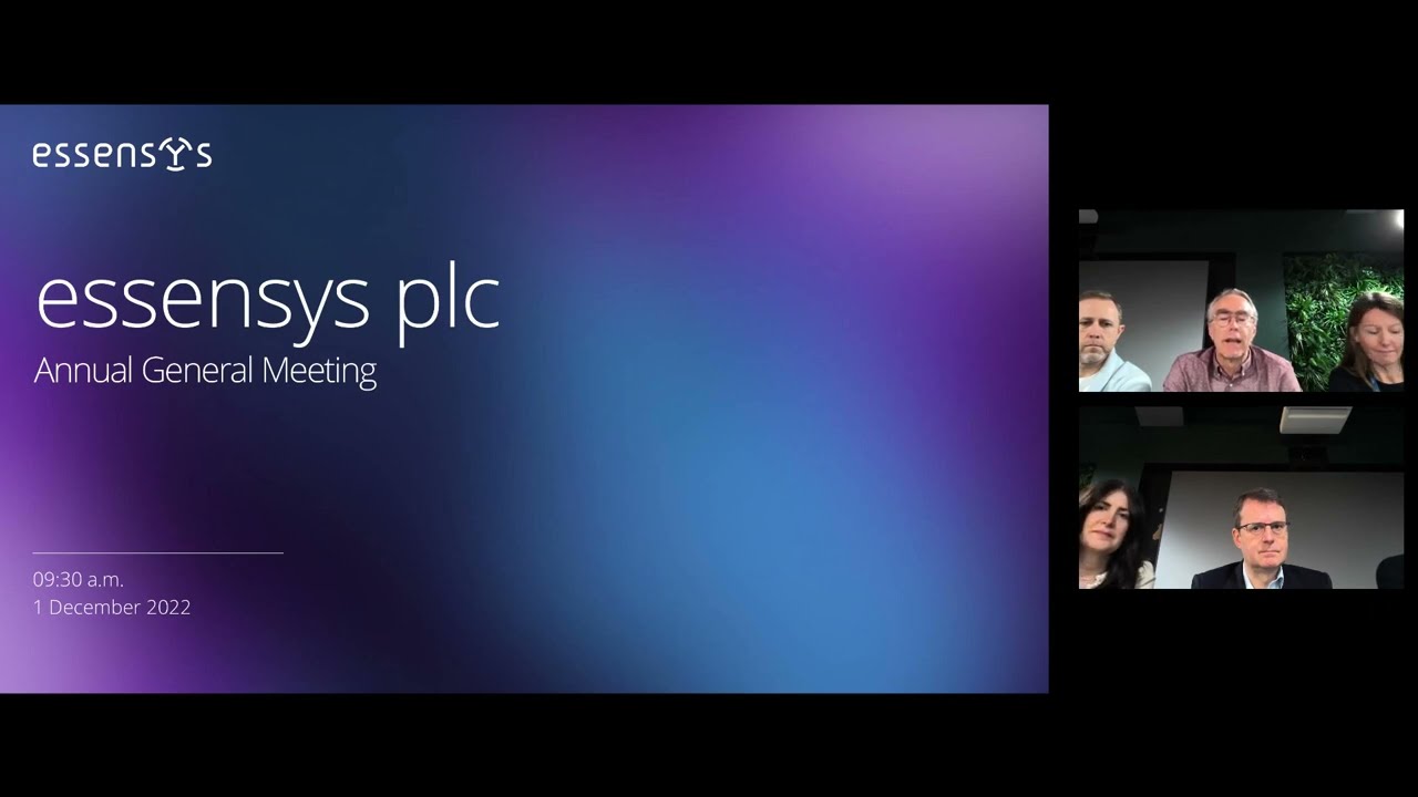 ESSENSYS PLC - 2022 AGM Proceedings